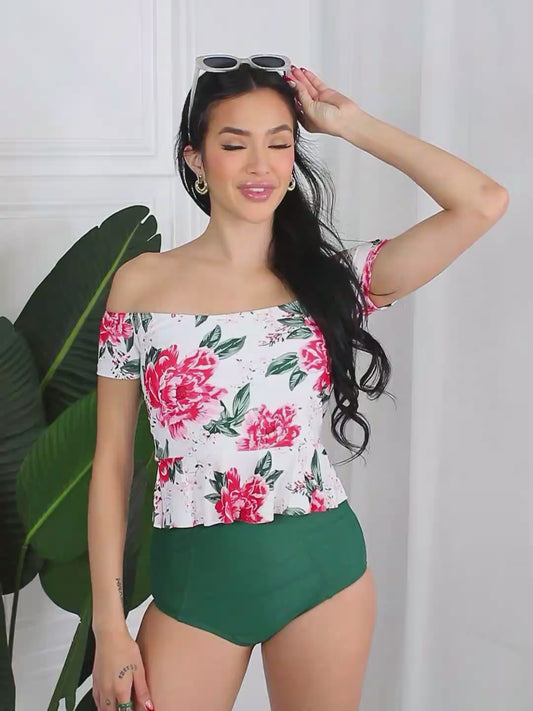 Marina West Swim Coastal Cutie Off-Shoulder Swim Tankini Set