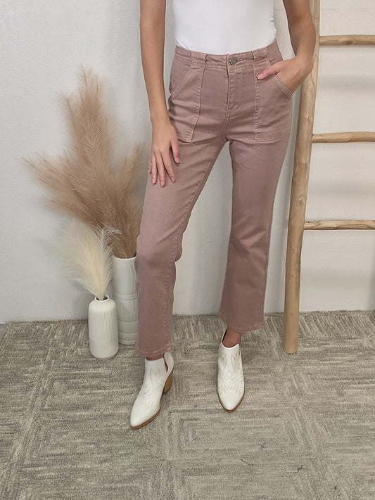 RISEN Full Size High Rise Ankle Flare Jeans