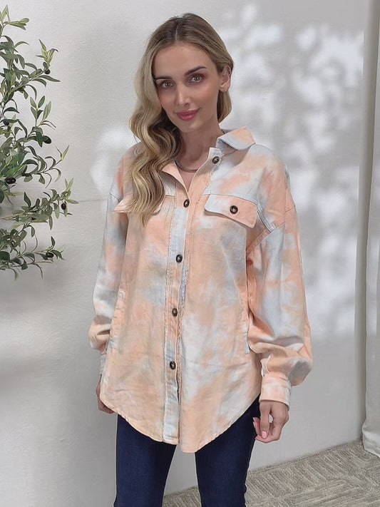 BiBi Tie Dye Button Down Long Sleeve Shirt