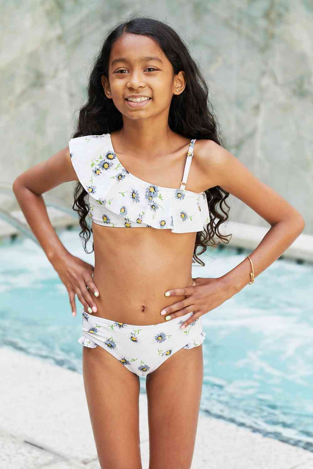 Marina West Swim Float On Asymmetric Neck Two-Piece Set in Daisy Cream - AllIn Computer