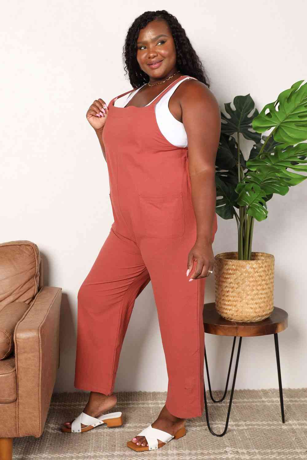 Double Take Wide Leg Overalls with Front Pockets - AllIn Computer