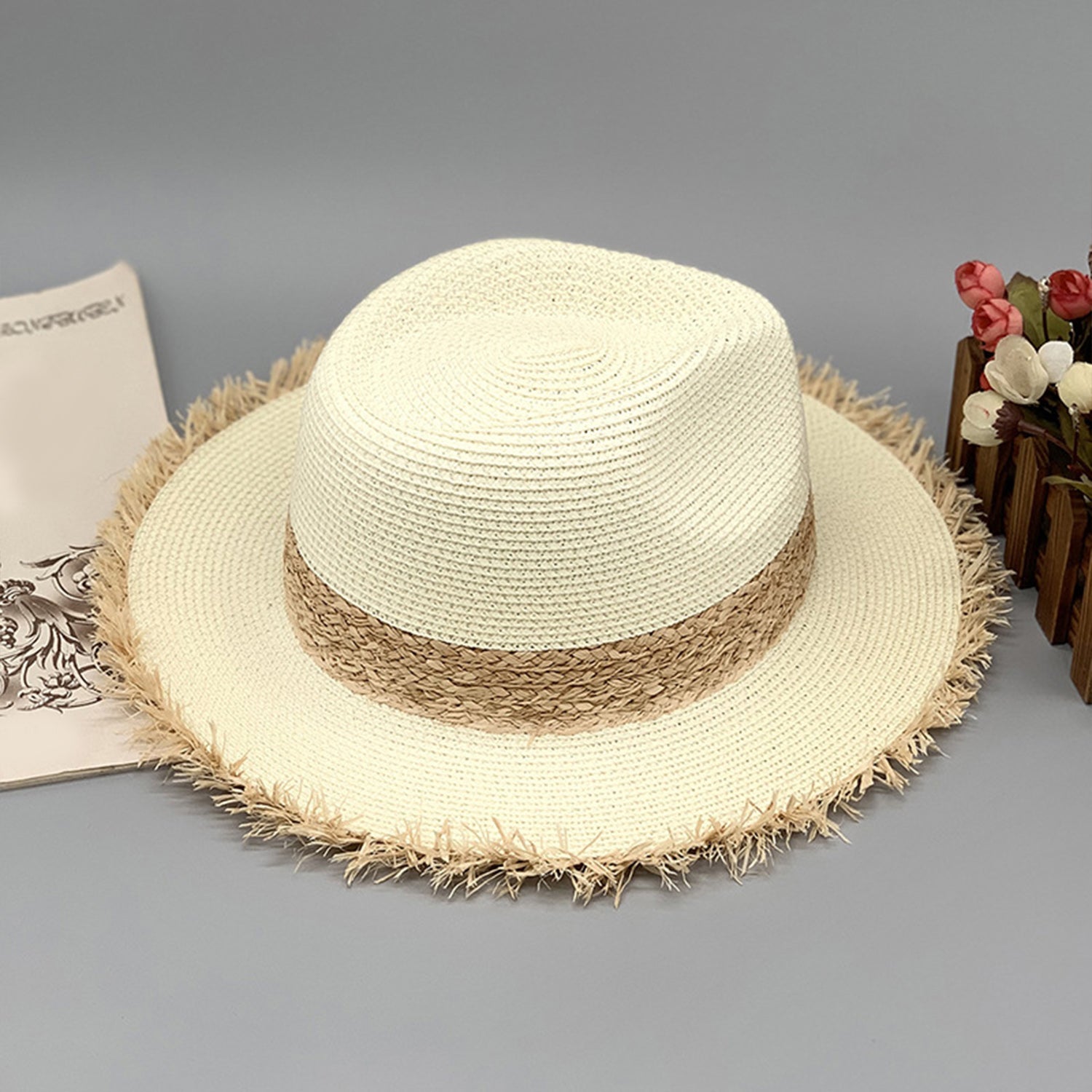 Raw Hem Raffia Hat - AllIn Computer
