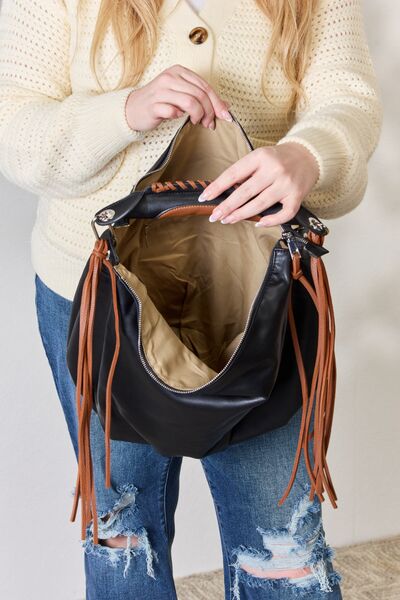 SHOMICO Fringe Detail Contrast Handbag - AllIn Computer