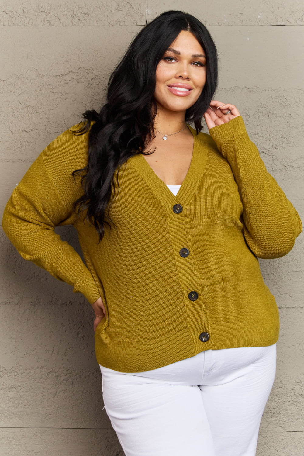 Zenana Kiss Me Tonight Full Size Button Down Cardigan in Chartreuse - AllIn Computer