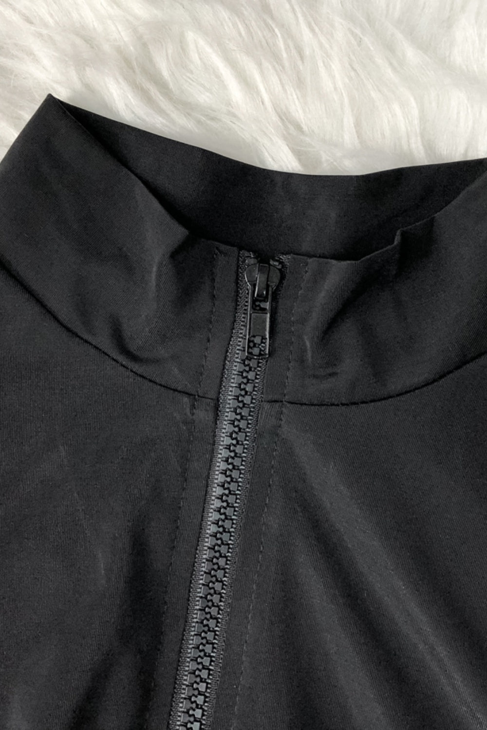 Half Zip Mock Neck Top and Brief Swim Set - AllIn Computer