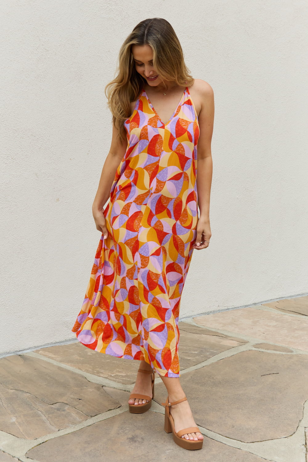 And The Why Full Size Printed Sleeveless Maxi Dress - AllIn Computer