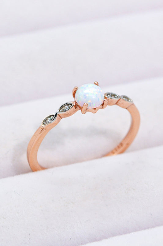 Opal Contrast Platinum-Plated Ring - AllIn Computer