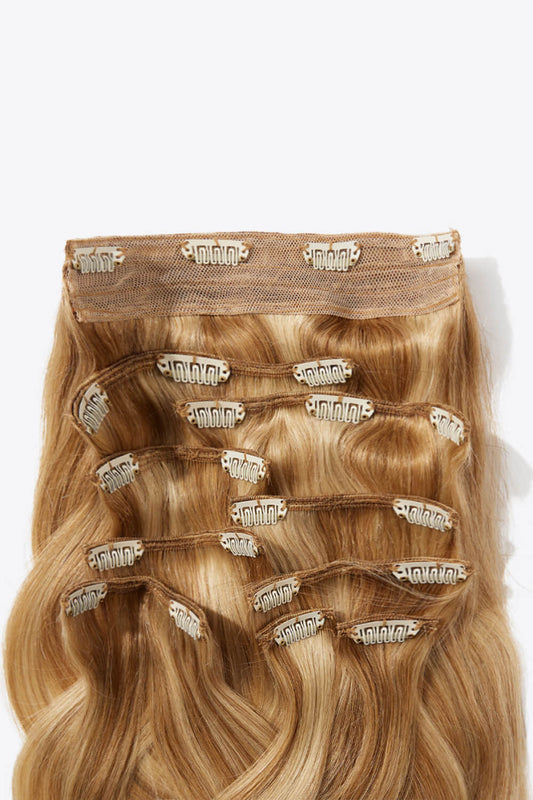 18'' 140g #10 Natural Straight Clip-in Hair Extensions Human Hair - AllIn Computer