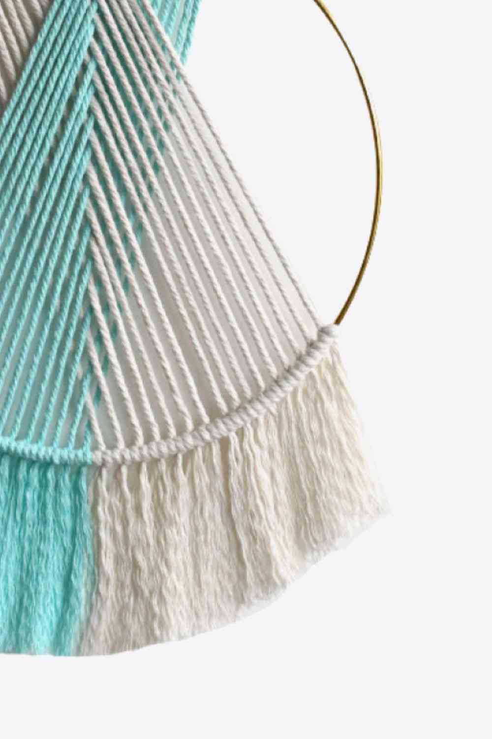 Contrast Fringe Round Macrame Hanging Wall Piece - AllIn Computer