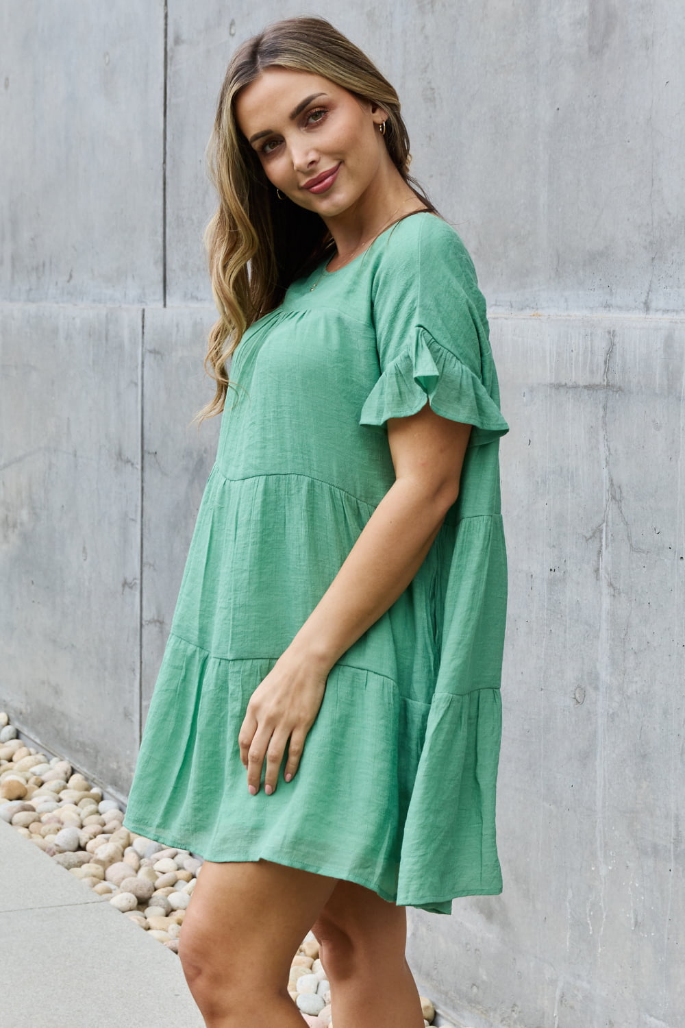 HEYSON Sweet As Can Be Full Size Textured Woven Babydoll Dress - AllIn Computer