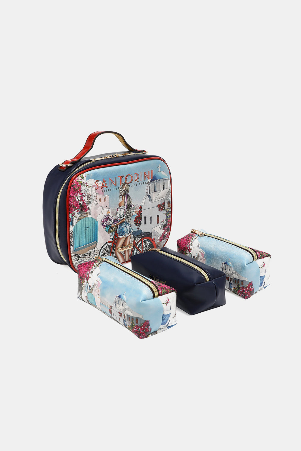 Nicole Lee USA Printed Handbag with Three Pouches - AllIn Computer