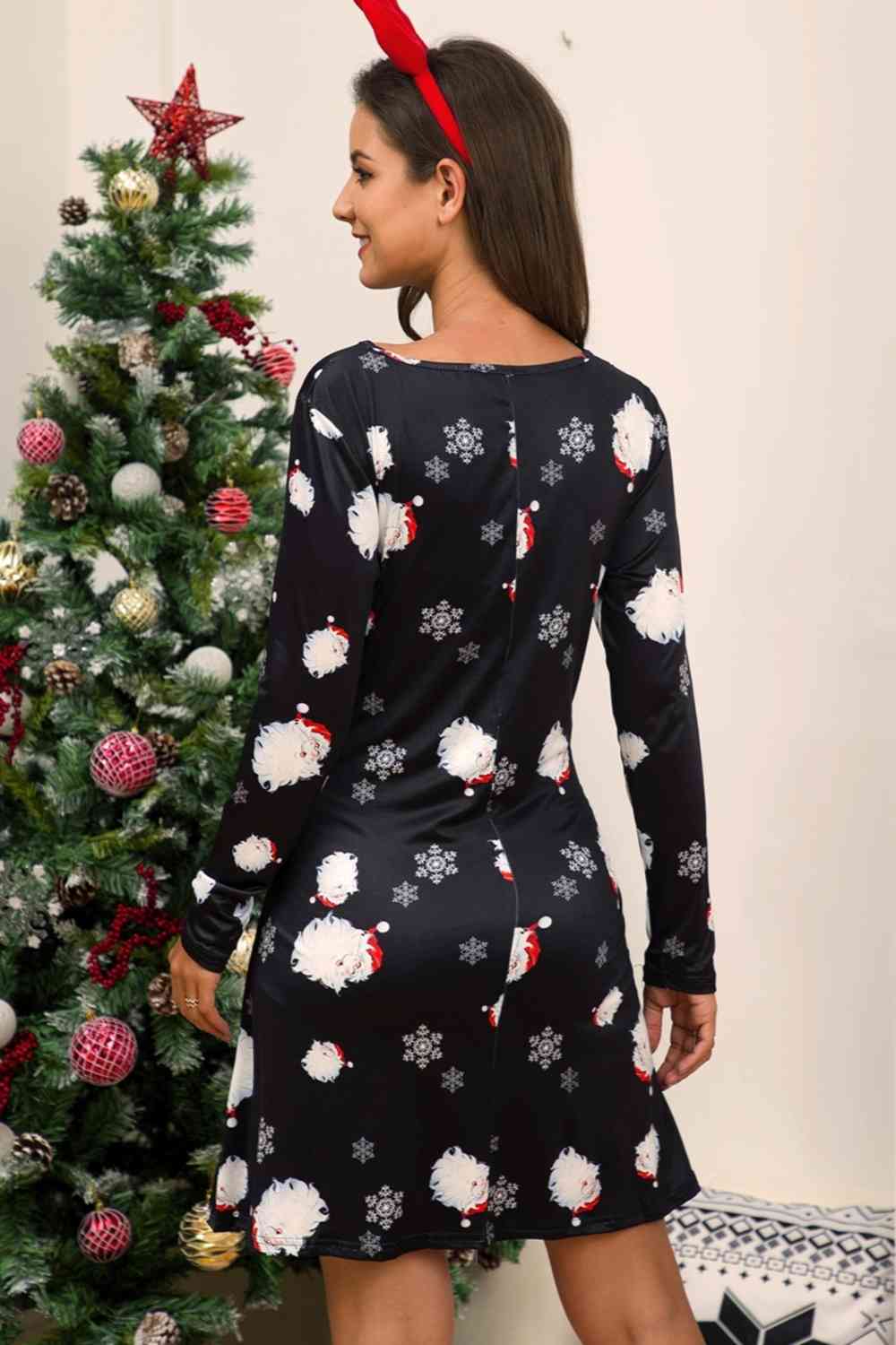 Full Size Christmas Long Sleeve Dress - AllIn Computer
