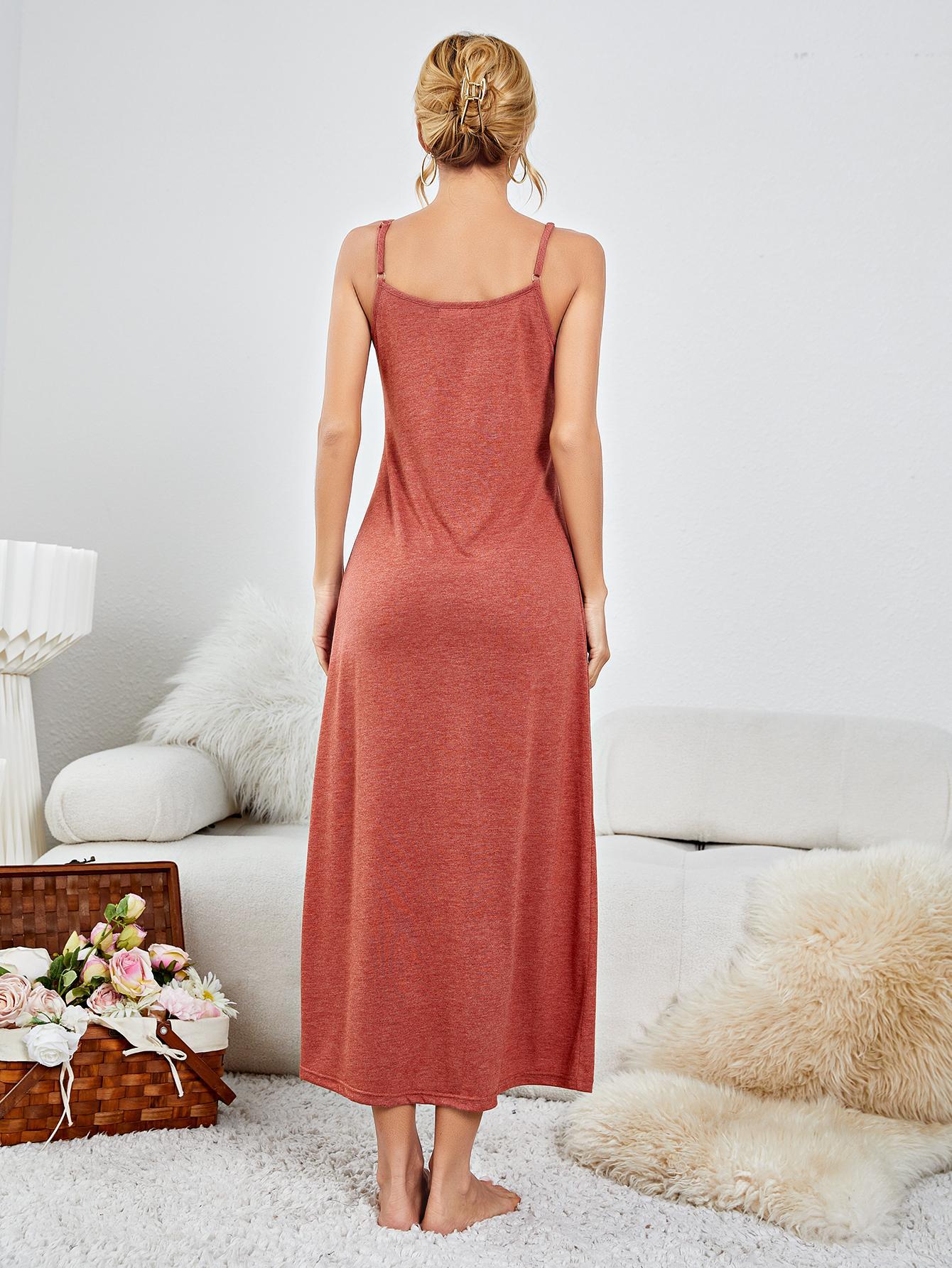 Scoop Neck Spaghetti Strap Night Dress - AllIn Computer