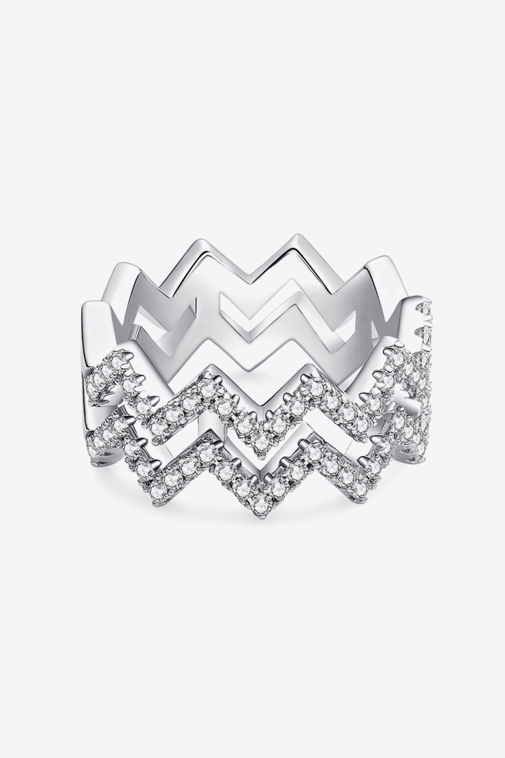 Adored Moissanite Zigzag Stacking Rings - AllIn Computer