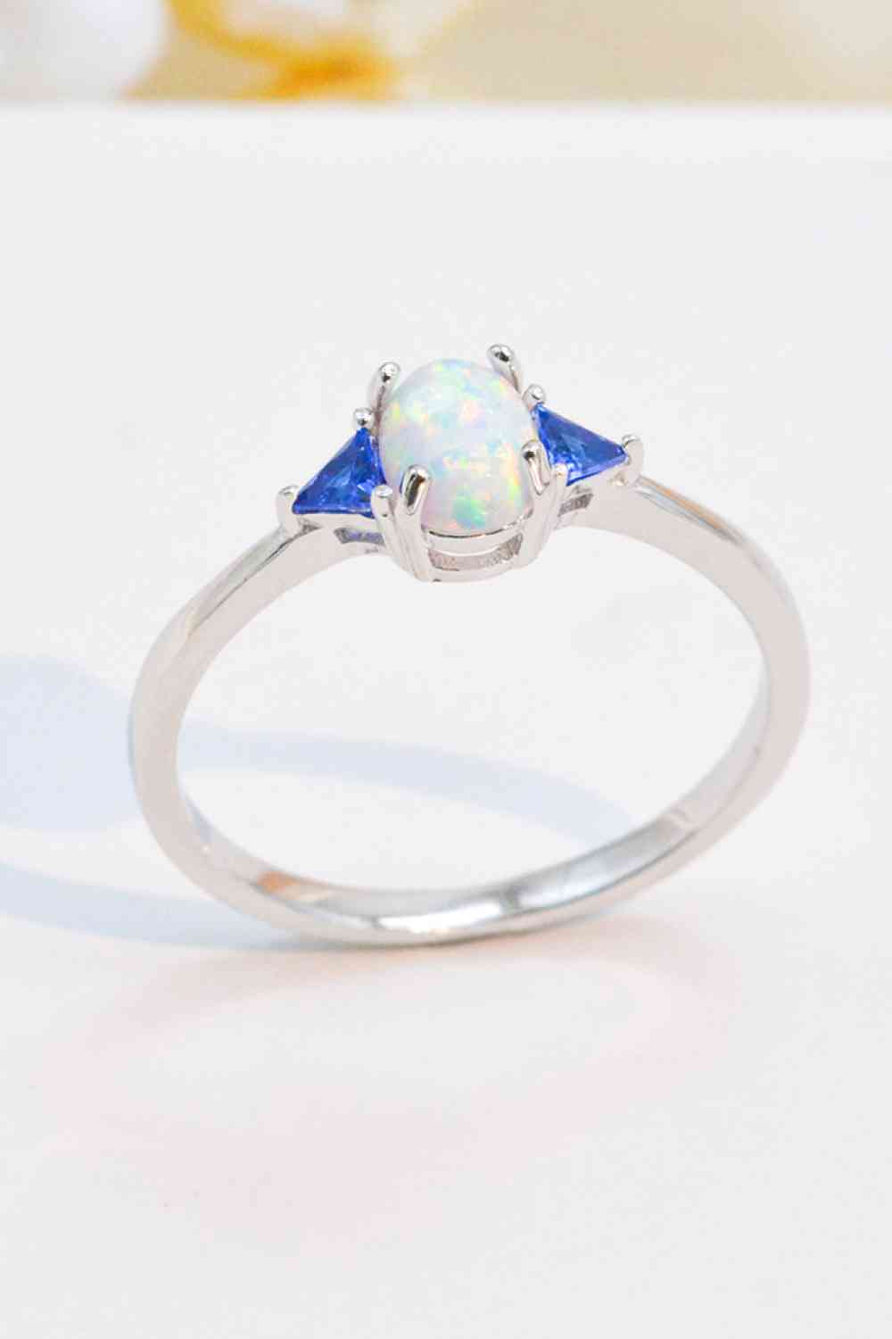 Contrast 925 Sterling Silver Opal Ring - AllIn Computer