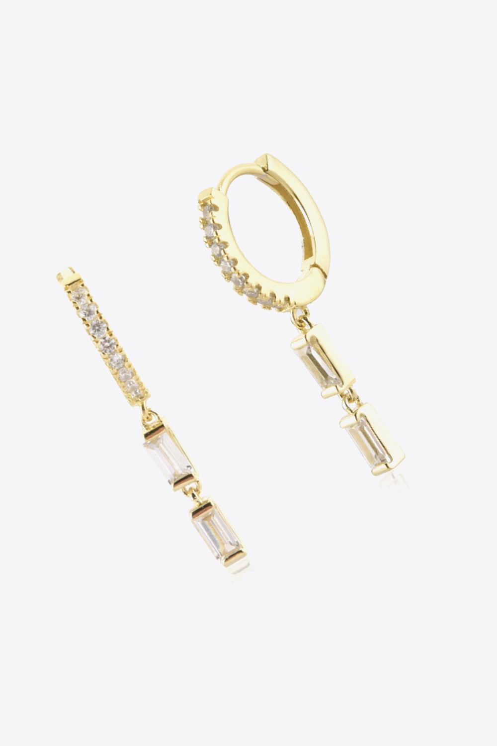 Zircon 925 Sterling Silver Drop Huggie Earrings - AllIn Computer