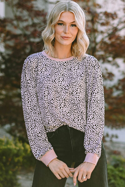 Plus Size Animal Print Round Neck T-Shirt - AllIn Computer