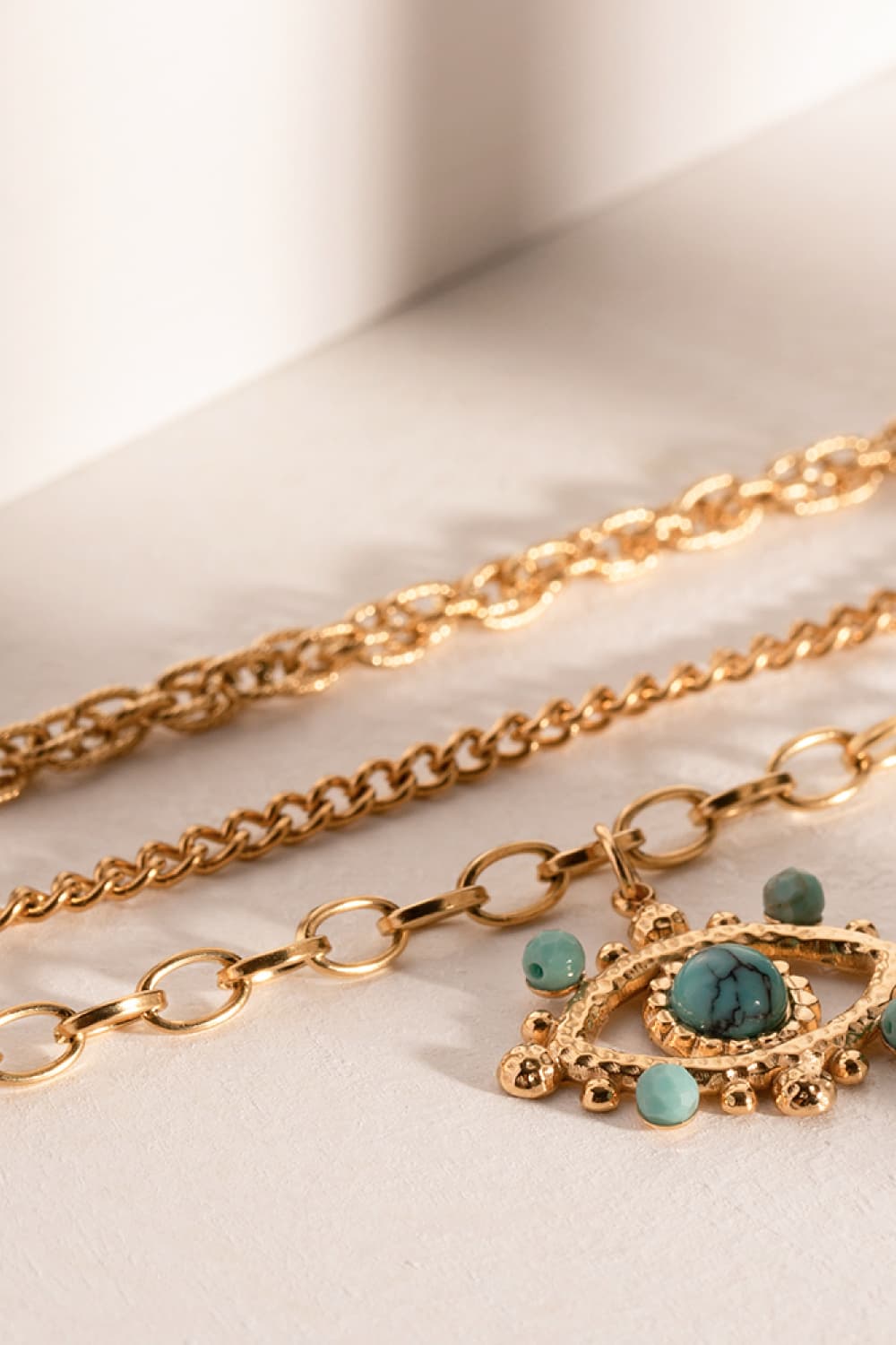 Evil Eye Design Turquoise Pendant Necklace - AllIn Computer