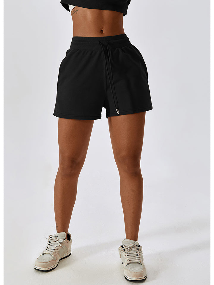 Drawstring Smocked Waist Sports Shorts - AllIn Computer