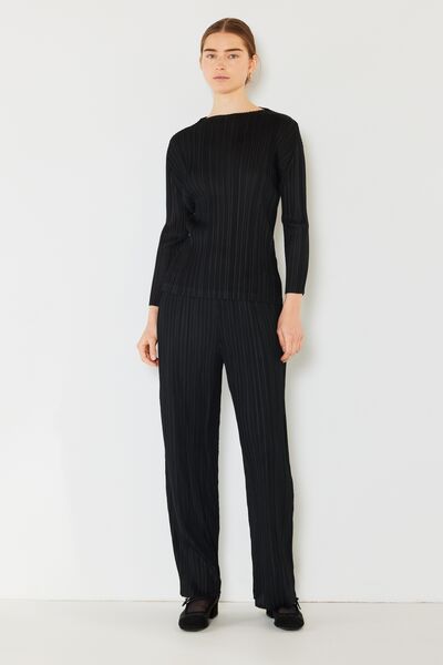 Marina West Swim Pleated Long Sleeve Boatneck Top - AllIn Computer