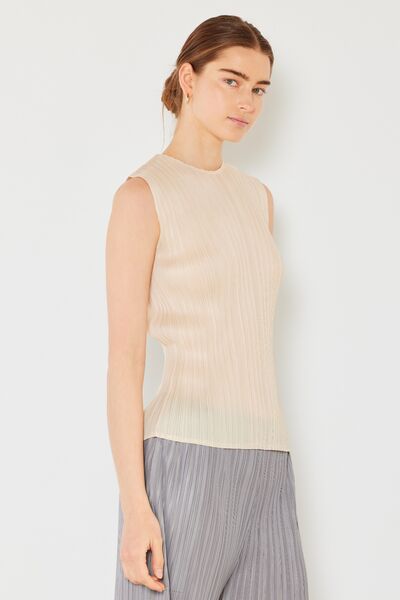 Marina West Swim Pleated Sleeveless Crewneck Tank - AllIn Computer