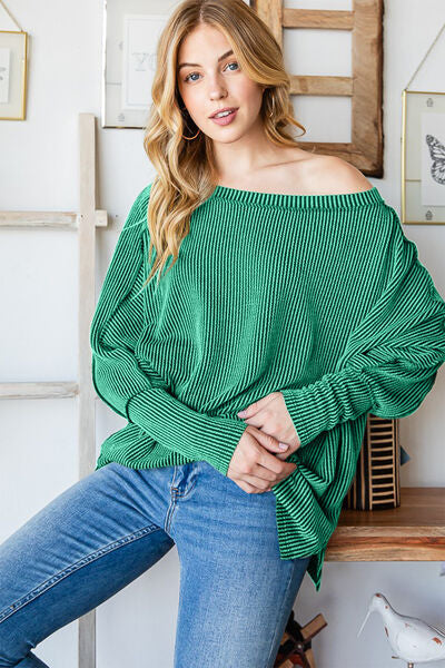 Reborn J Exposed Seam Lantern Sleeve Top - AllIn Computer