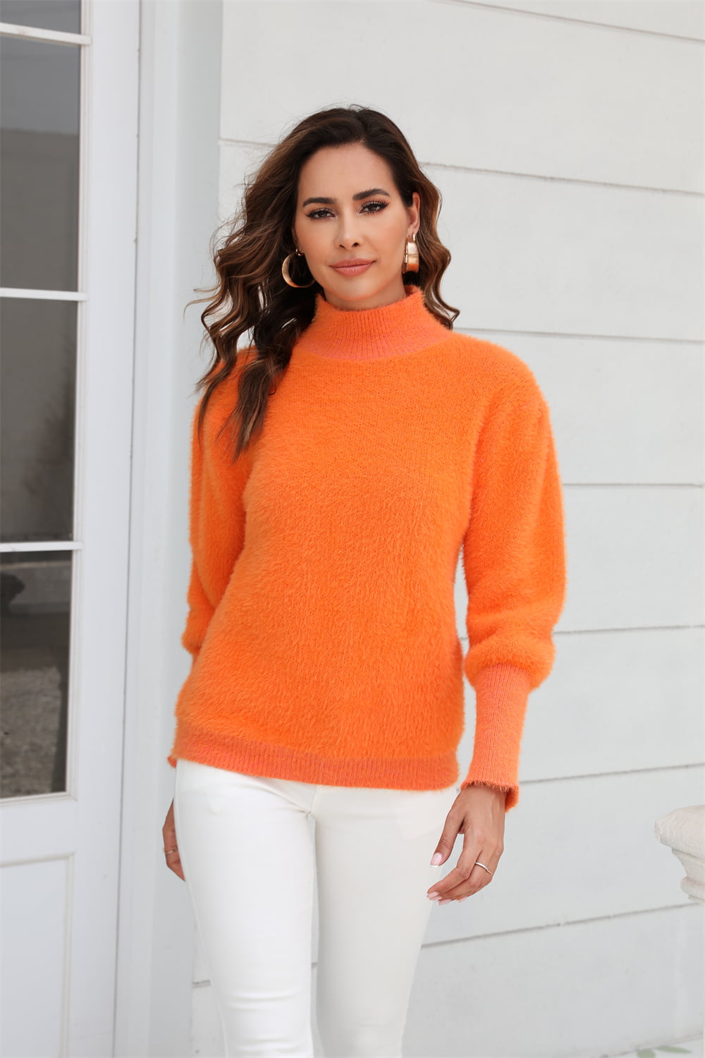 Turtle Neck Long Sleeve Pullover Sweater - AllIn Computer