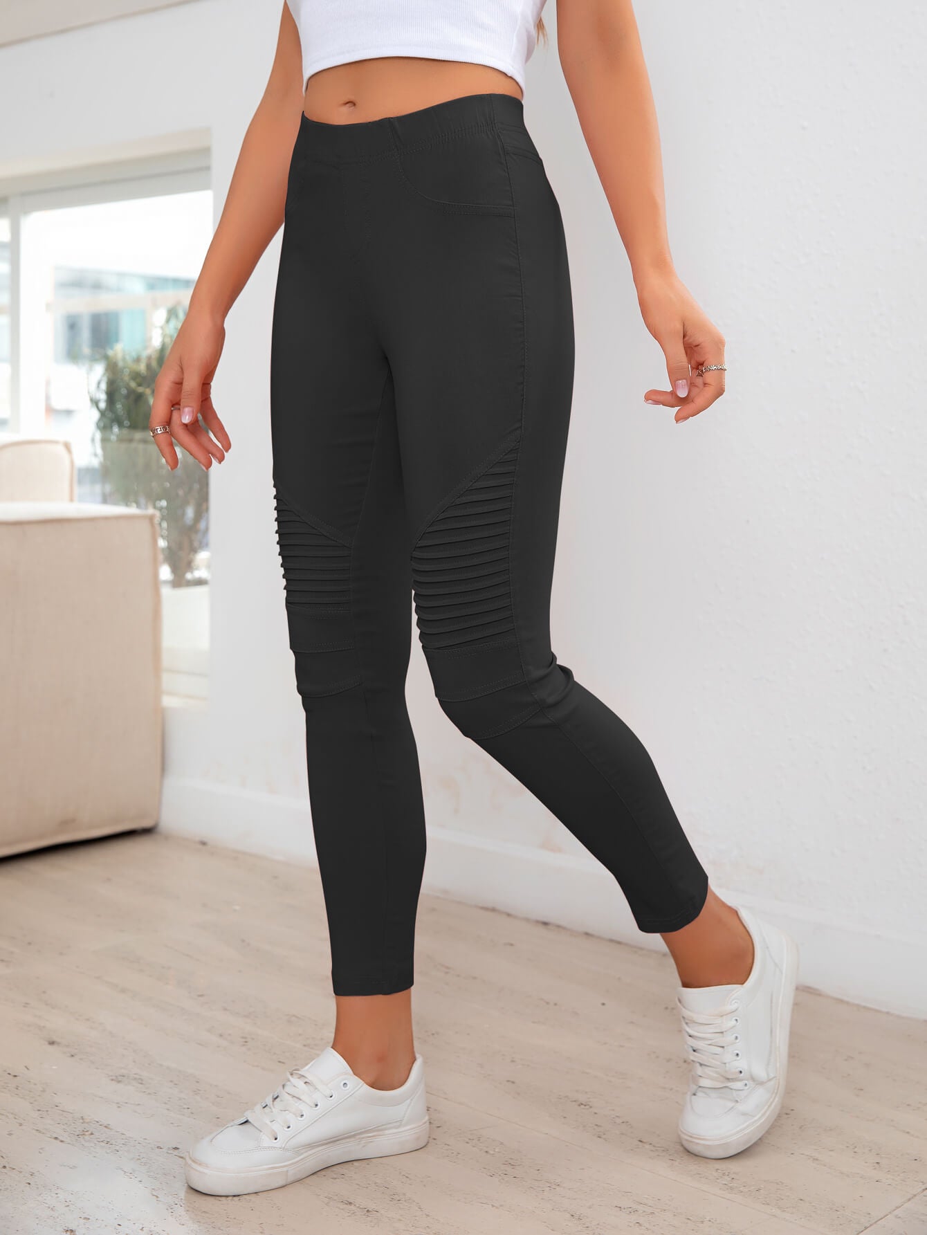 Ribbed Detail Leggings - AllIn Computer