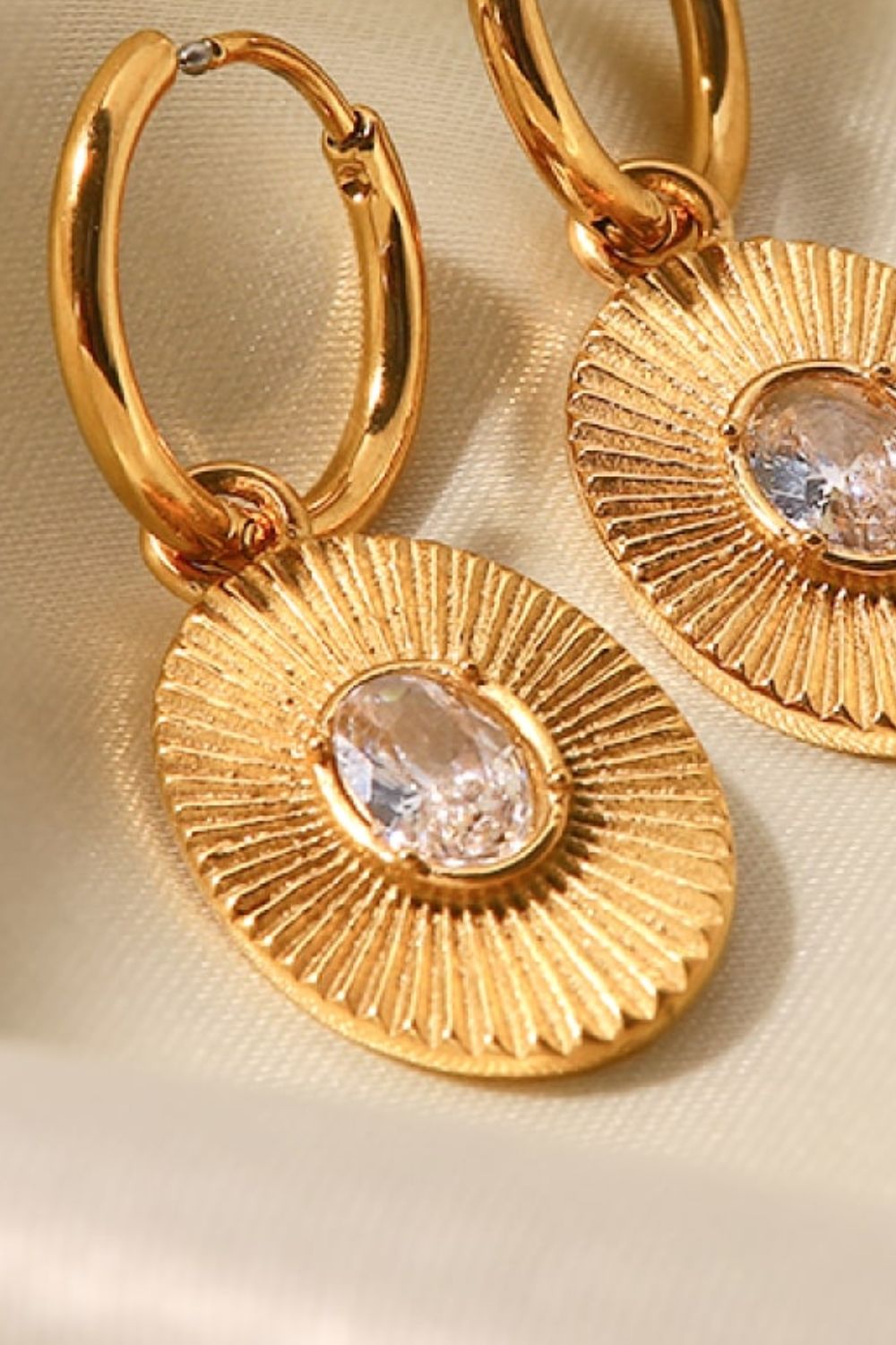 Stainless Steel Oval Dangle Earrings - AllIn Computer