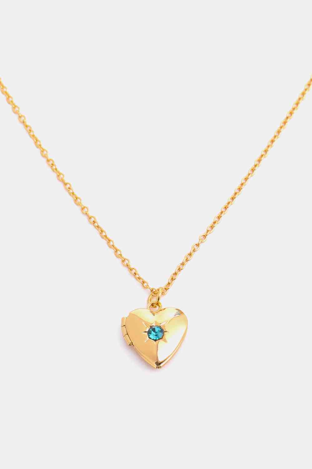 Zircon Heart Shape 14K Gold-Plated Pendant Necklace - AllIn Computer
