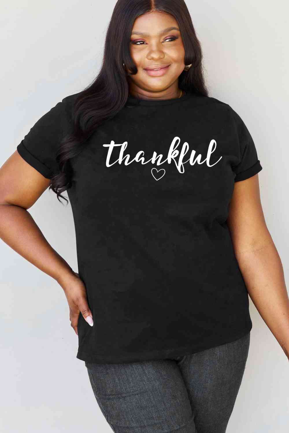 Simply Love Full Size THANKFUL Graphic T-Shirt - AllIn Computer