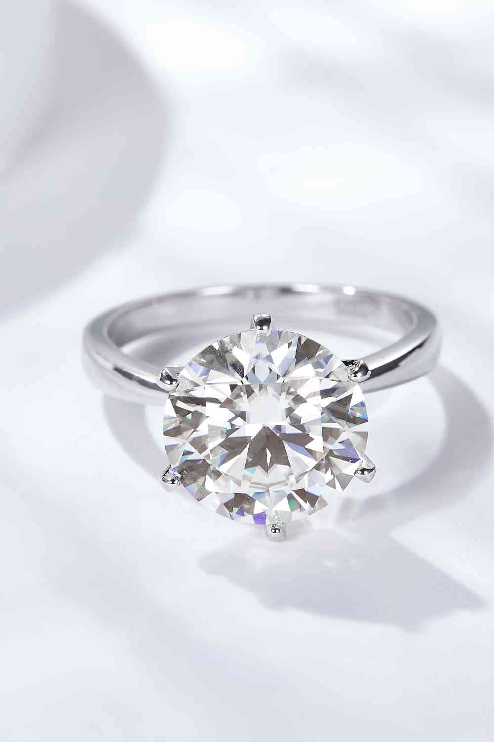 Platinum-Plated 5-Carat  Moissanite Solitaire Ring - AllIn Computer