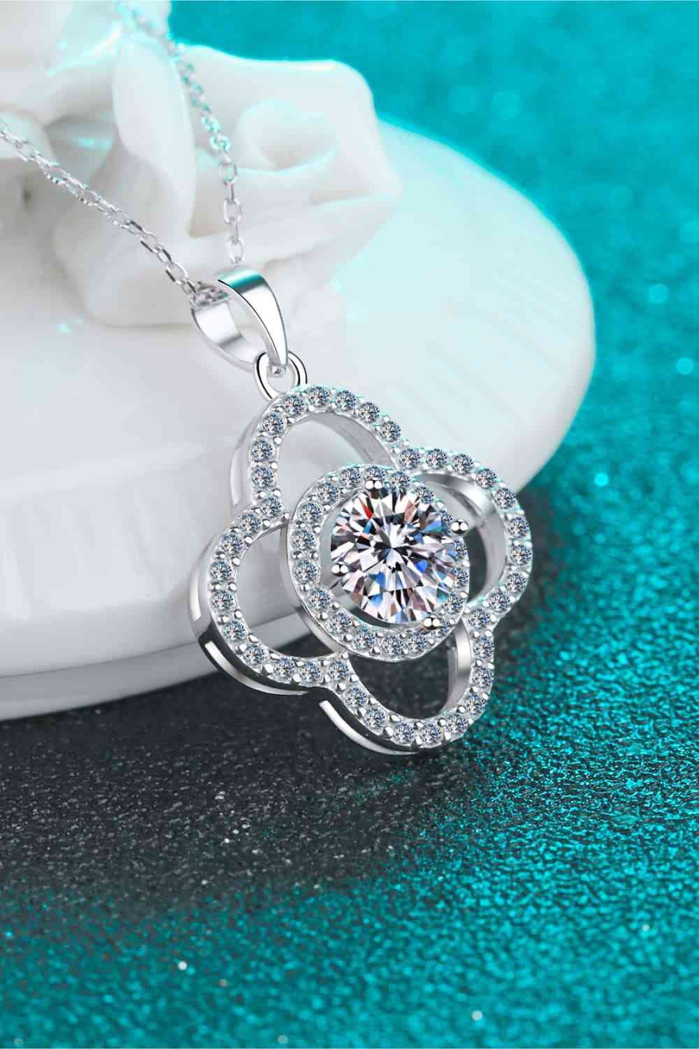 1 Carat Moissanite 925 Sterling Silver Necklace - AllIn Computer