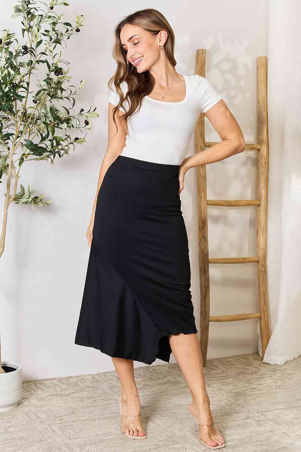 Culture Code Full Size High Waist Midi Skirt - AllIn Computer