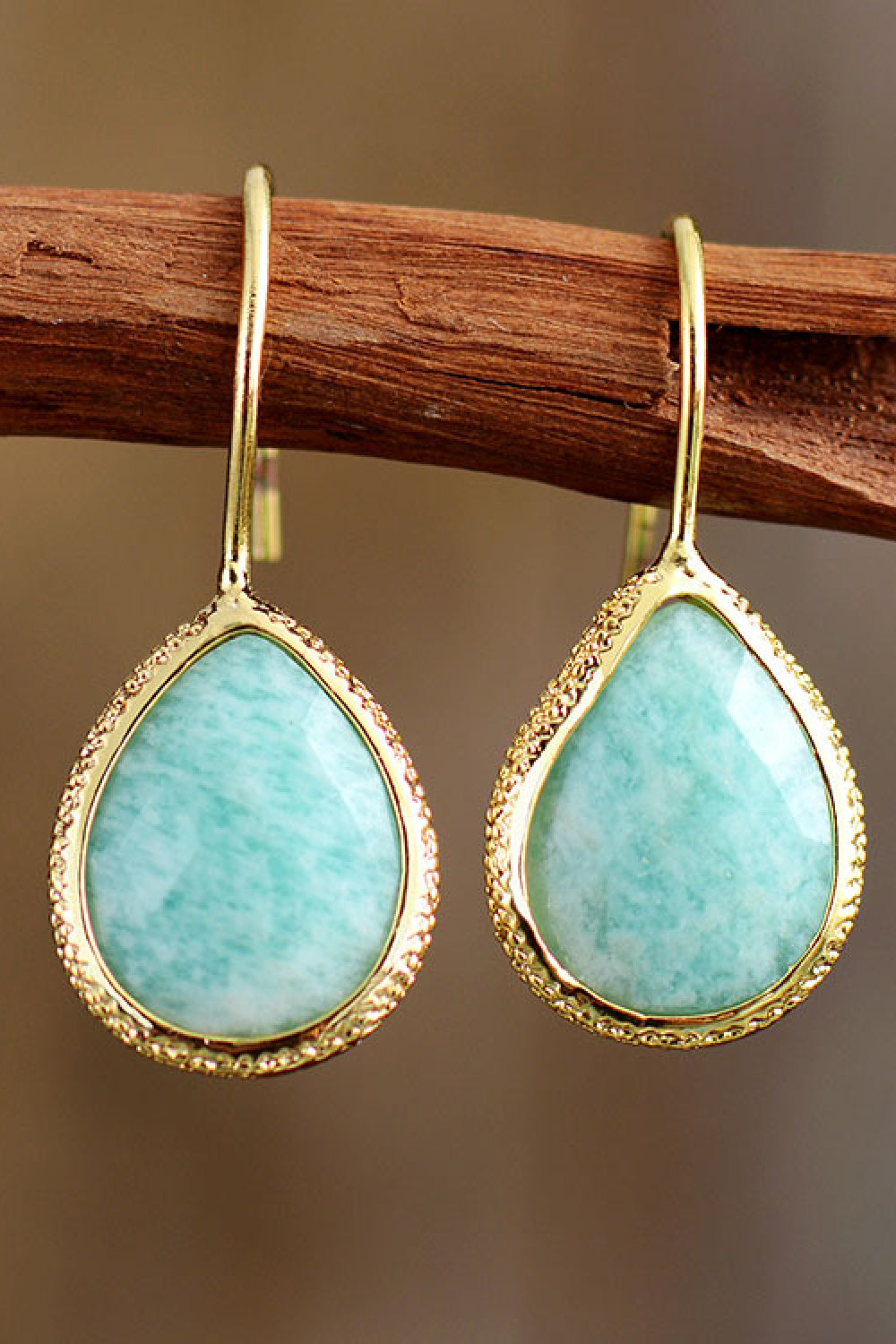 Handmade Natural Stone Teardrop Earrings - AllIn Computer