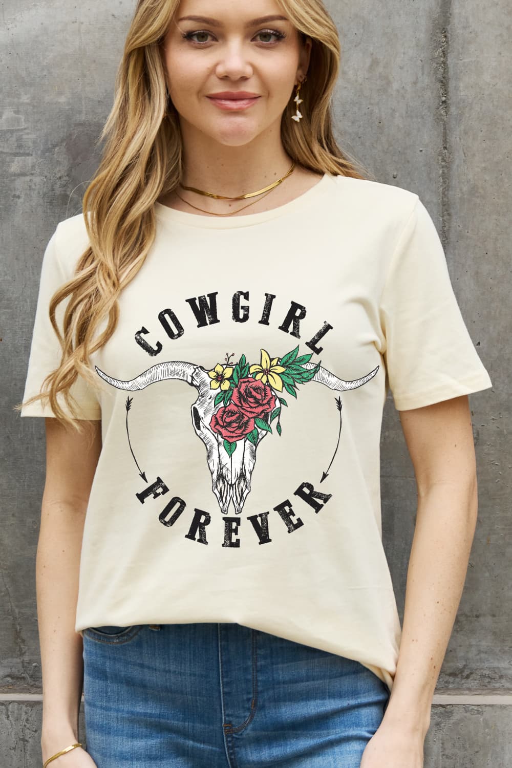 Simply Love Full Size COWGIRL FOREVER Graphic Cotton Tee - AllIn Computer