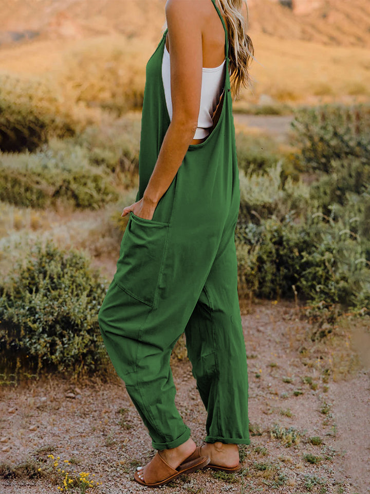 Double Take Full Size Sleeveless V-Neck Pocketed Jumpsuit - AllIn Computer