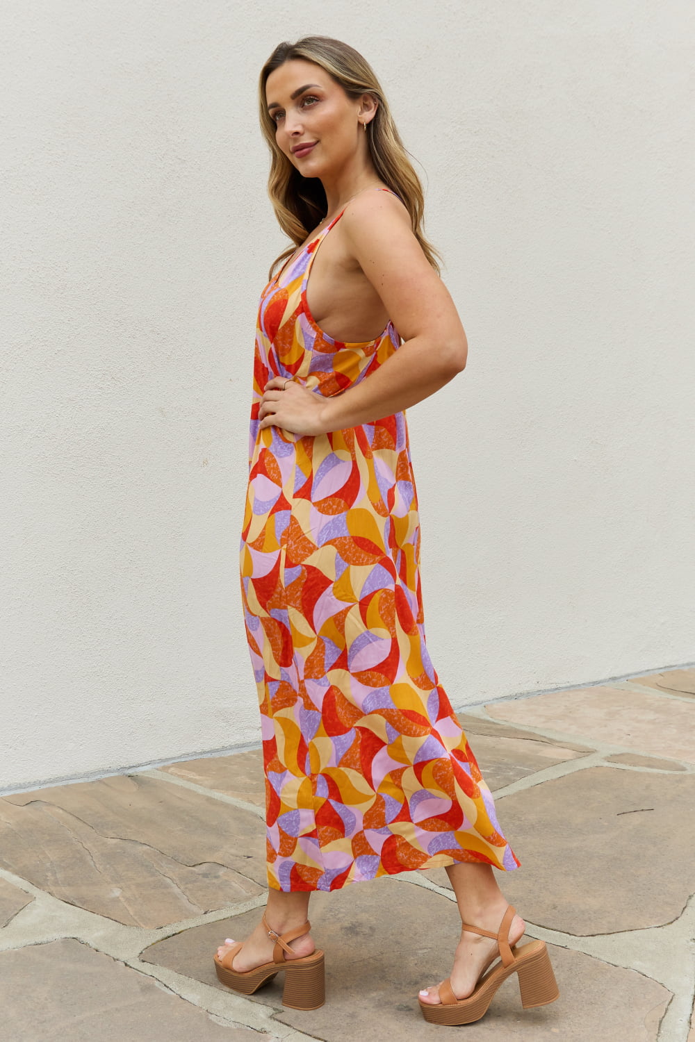 And The Why Full Size Printed Sleeveless Maxi Dress - AllIn Computer
