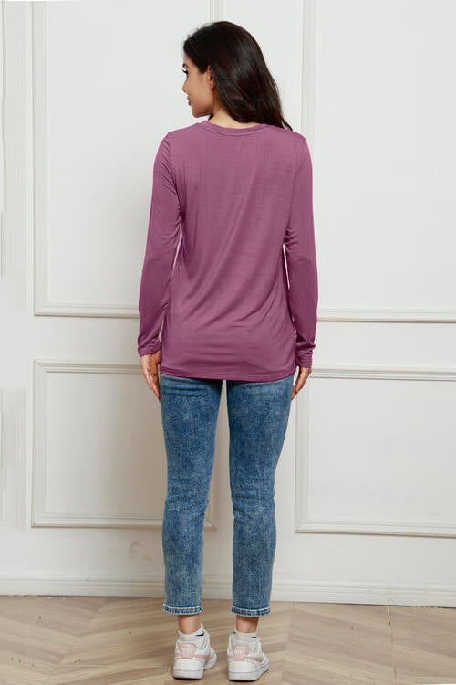 Basic Bae Full Size Round Neck Long Sleeve Top - AllIn Computer