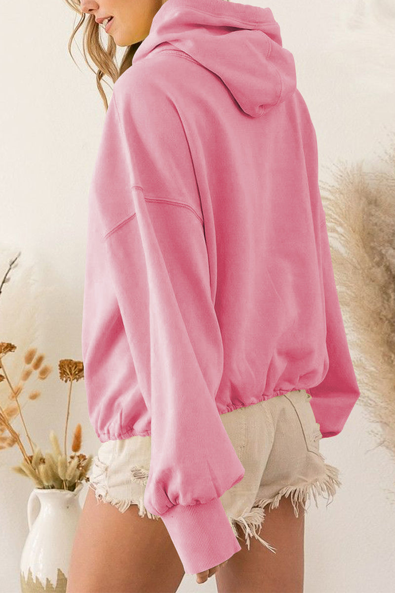 Zip-Up Dropped Shoulder Hoodie - AllIn Computer