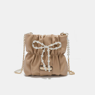 Nicole Lee USA Pearl Bow Chain Strap Purse - AllIn Computer