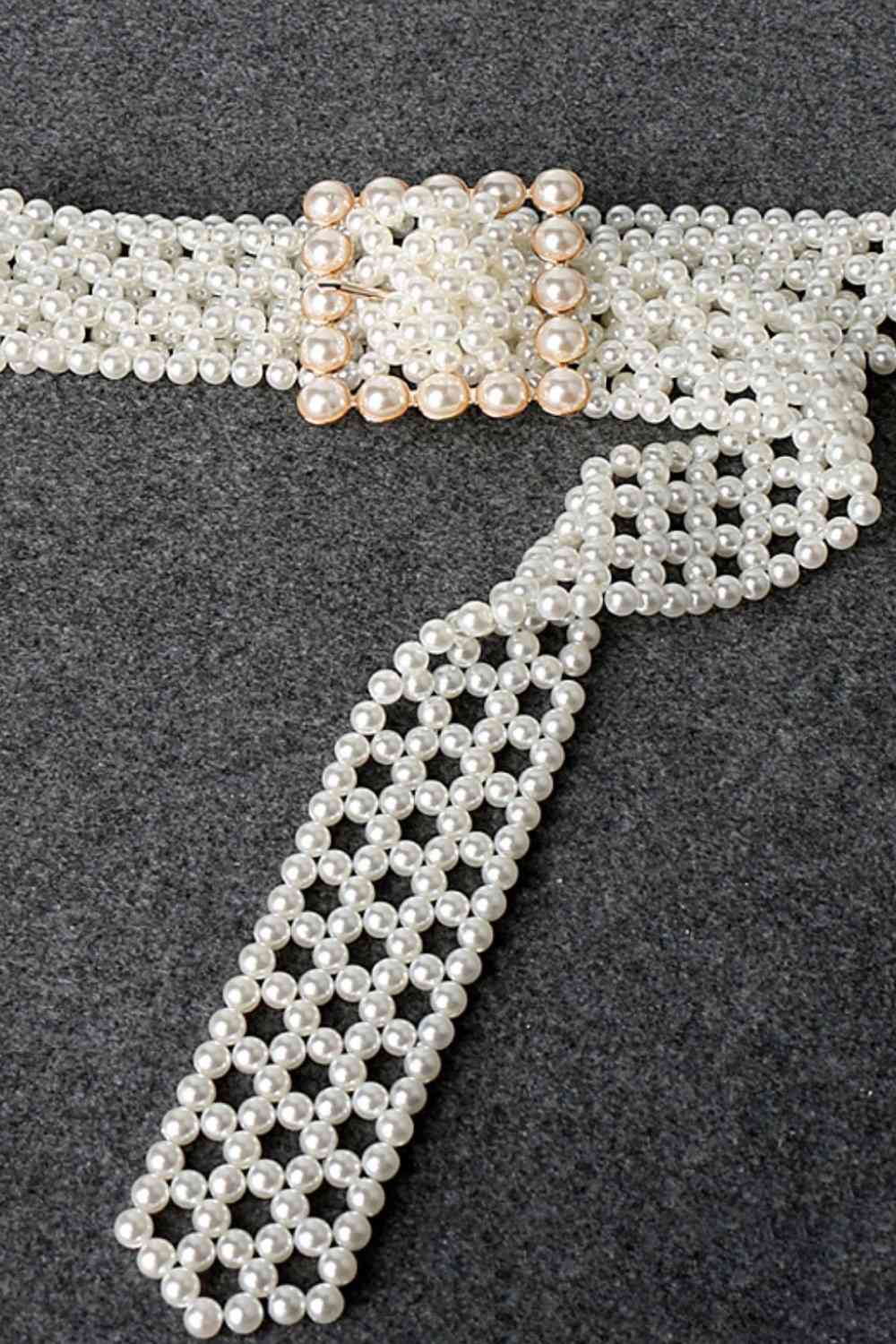 Alloy Buckle Pearl Belt - AllIn Computer