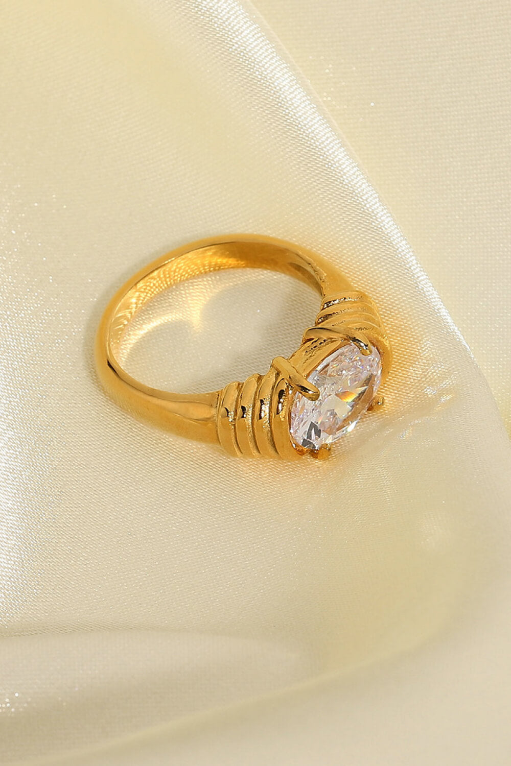 18K Gold Plated Zircon Ring - AllIn Computer