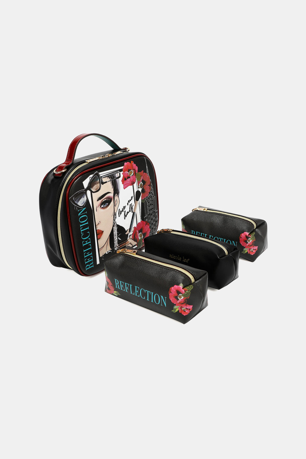 Nicole Lee USA Printed Handbag with Three Pouches - AllIn Computer