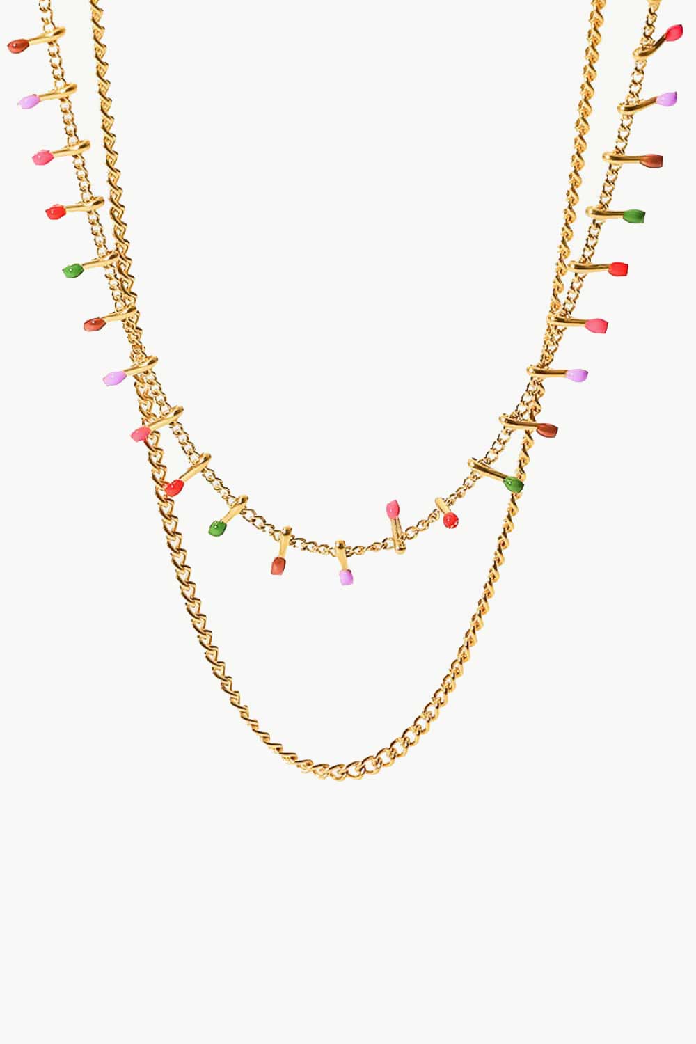 18K Gold-Plated Double-Layered Stainless Steel Necklace - AllIn Computer