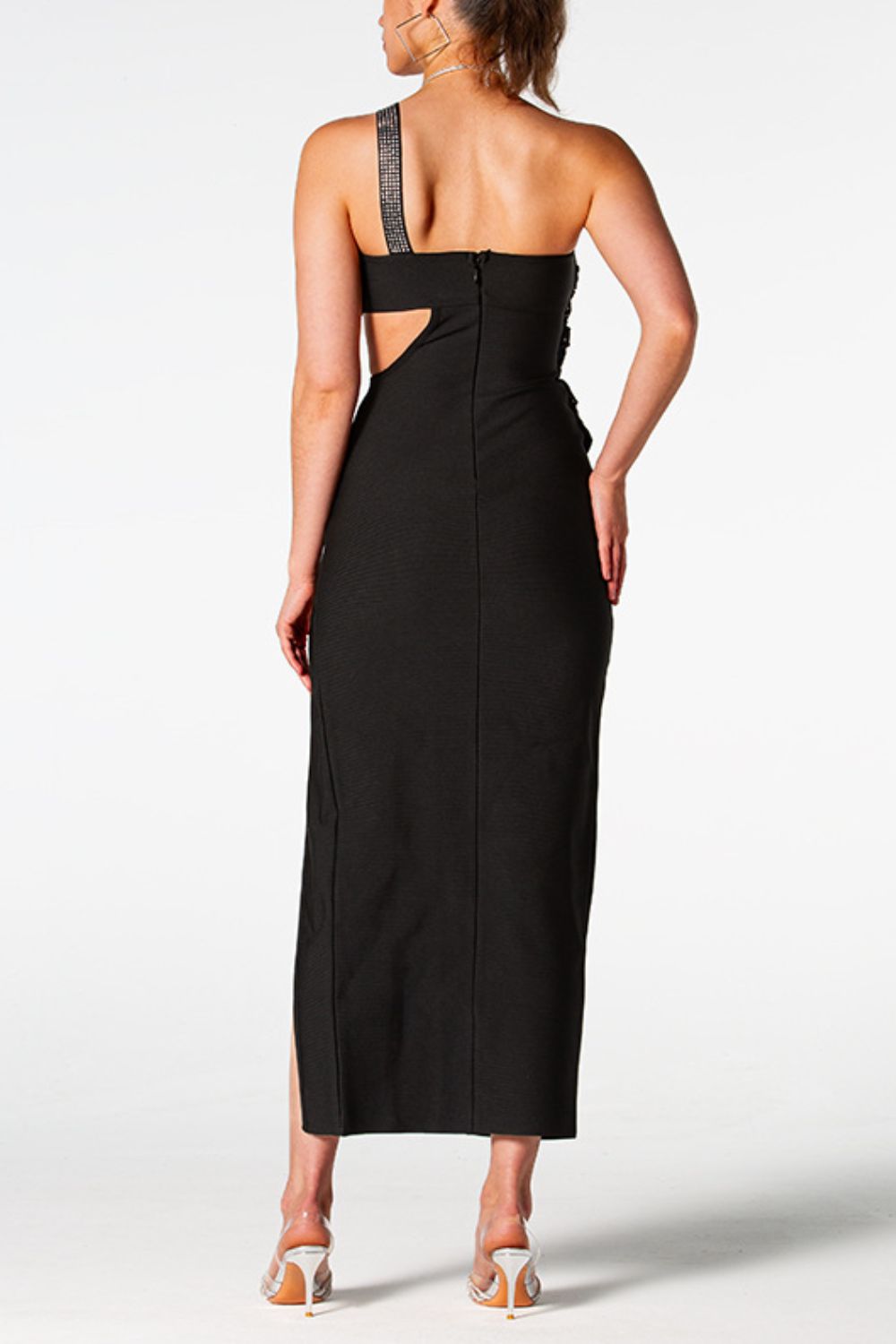 One-Shoulder Cutout Split Dress - AllIn Computer