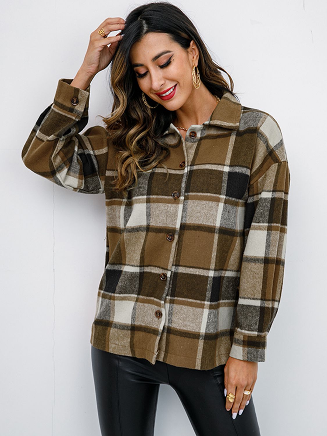 Plaid Button-Down Jacket - AllIn Computer