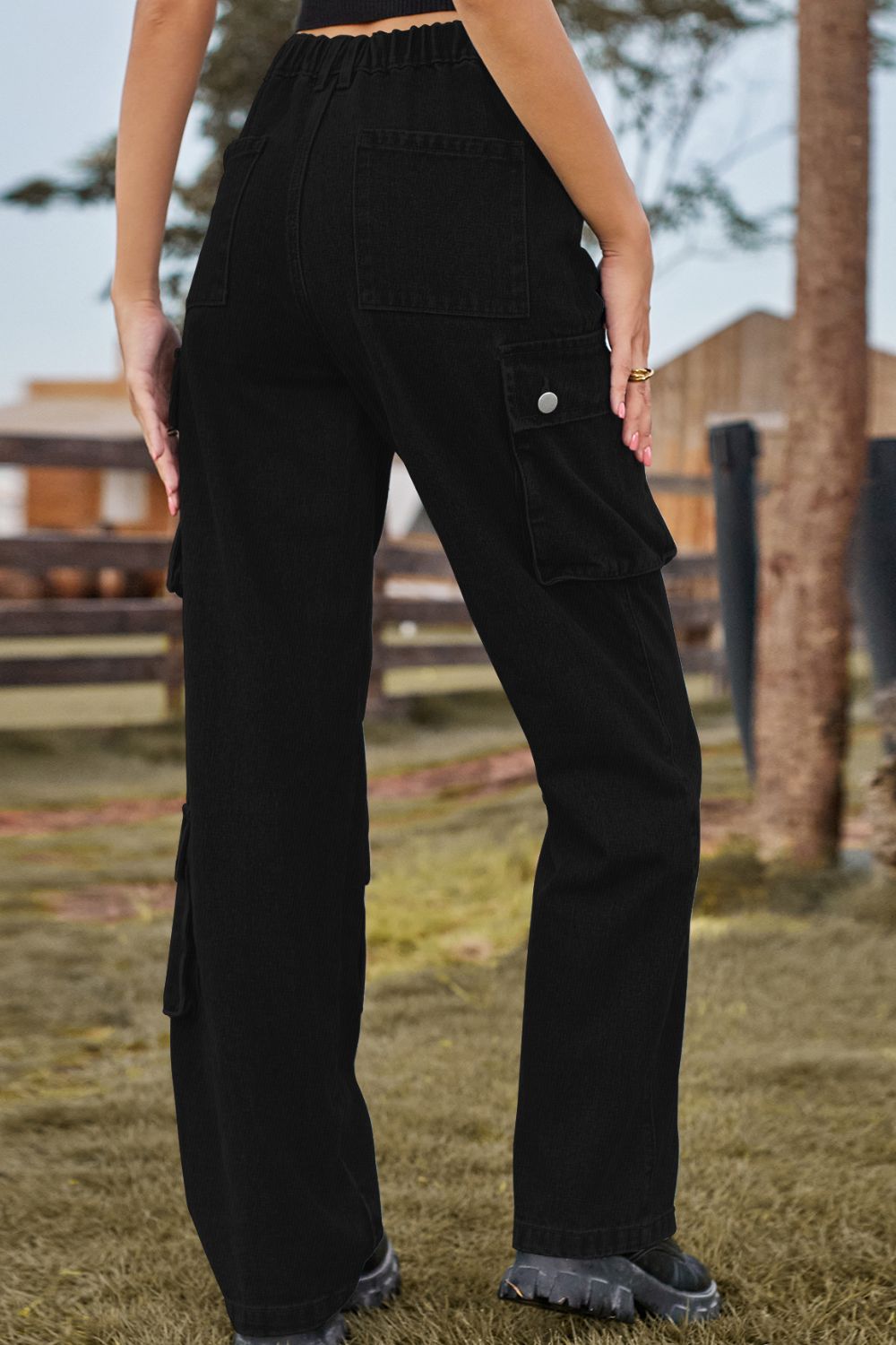 Loose Fit Long Jeans with Pockets - AllIn Computer