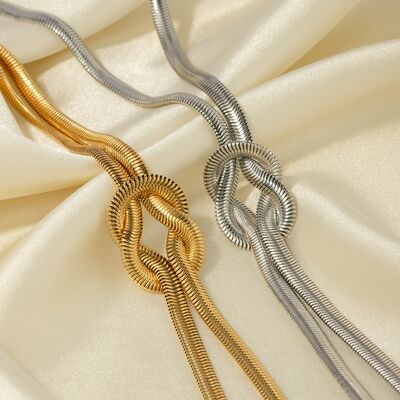Double Layered Knot Herringbone Choker Necklace - AllIn Computer