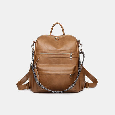 PU Leather Convertible Backpack - AllIn Computer